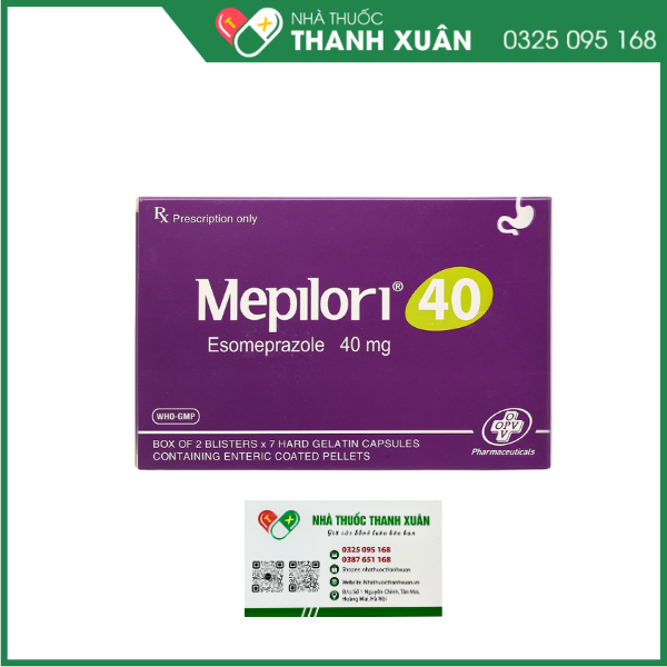 Mepilori 40 điều trị bệnh trào ngược dạ dày, loét dạ dày tá tràng